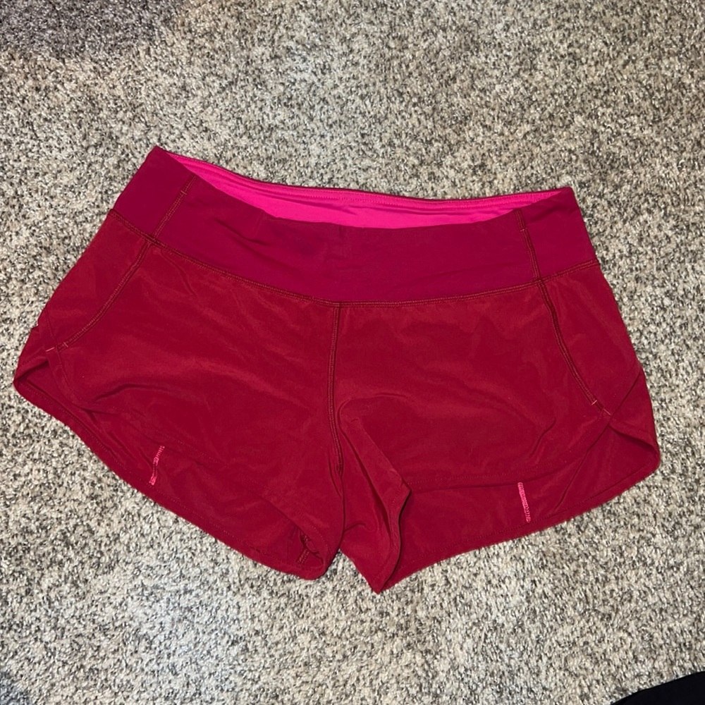 Size 6 Dark Pink Lululemon Speed up Shorts